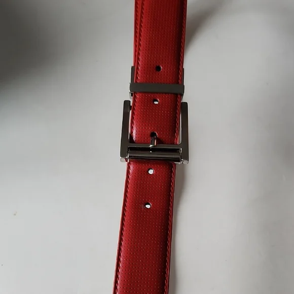 Ping Reversible Red And White Leather Belt - Picture 3 of 10